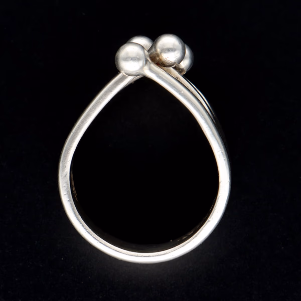 Vintage Sterling Silver Five Bead Ball Ring by Anna Greta Eker