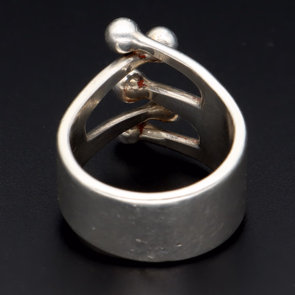 Vintage Sterling Silver Five Bead Ball Ring by Anna Greta Eker
