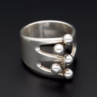 Vintage Sterling Silver Five Bead Ball Ring by Anna Greta Eker