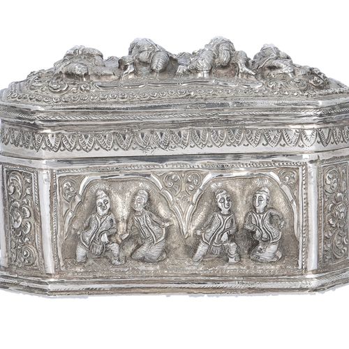 Antique Burmese Silver Betel Box image-5