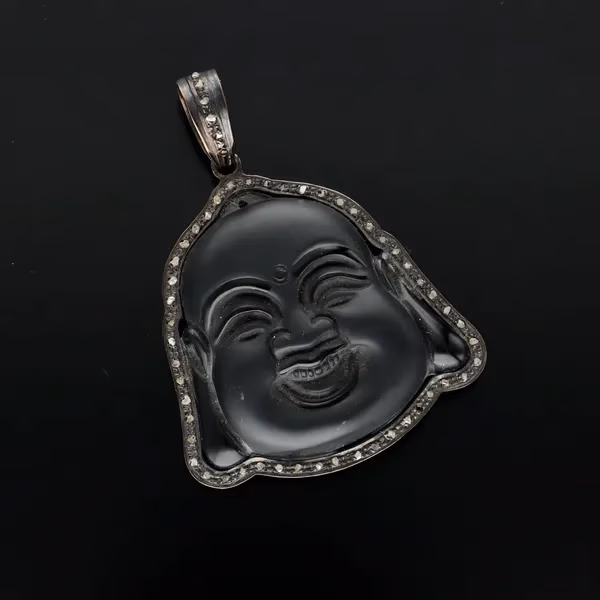 Black Onyx Buddha Pendant