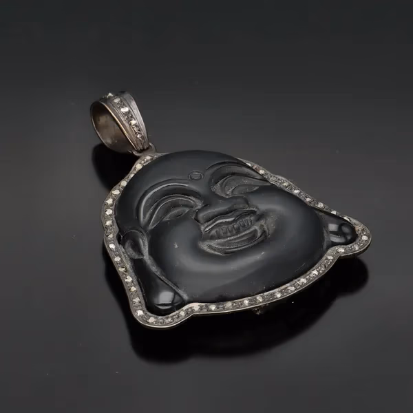 Black Onyx Buddha Pendant