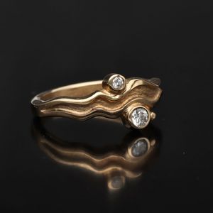 9k Yellow Gold Diamond Ring by Sheila Fleet