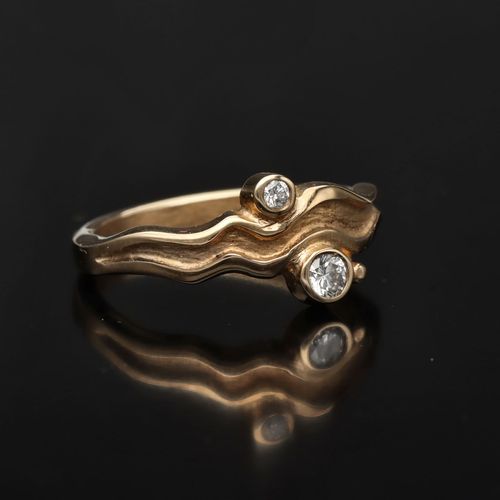 9k Yellow Gold Diamond Ring by Sheila Fleet image-1