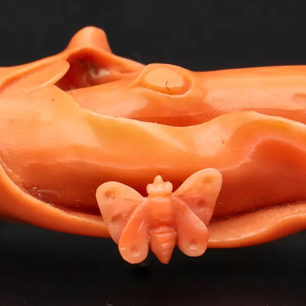 Victorian Carved Coral Brooch