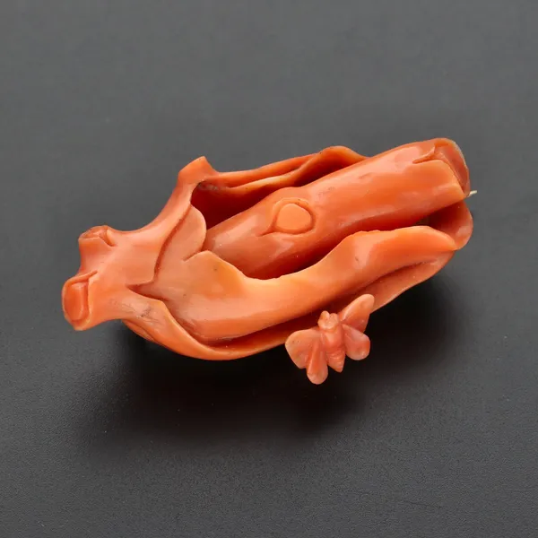 Victorian Carved Coral Brooch