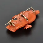 Victorian Carved Coral Brooch