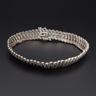 9ct White Gold Diamond Encrusted Bracelet