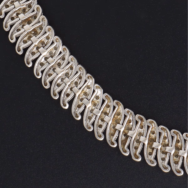 9ct White Gold Diamond Encrusted Bracelet