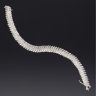 9ct White Gold Diamond Encrusted Bracelet