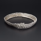 9ct White Gold Diamond Encrusted Bracelet