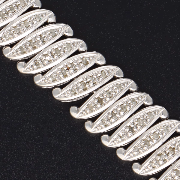 9ct White Gold Diamond Encrusted Bracelet