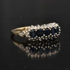 Gold Sapphire Diamond Ring