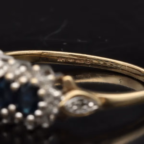 Gold Sapphire Diamond Ring