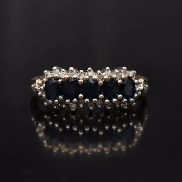 Gold Sapphire Diamond Ring