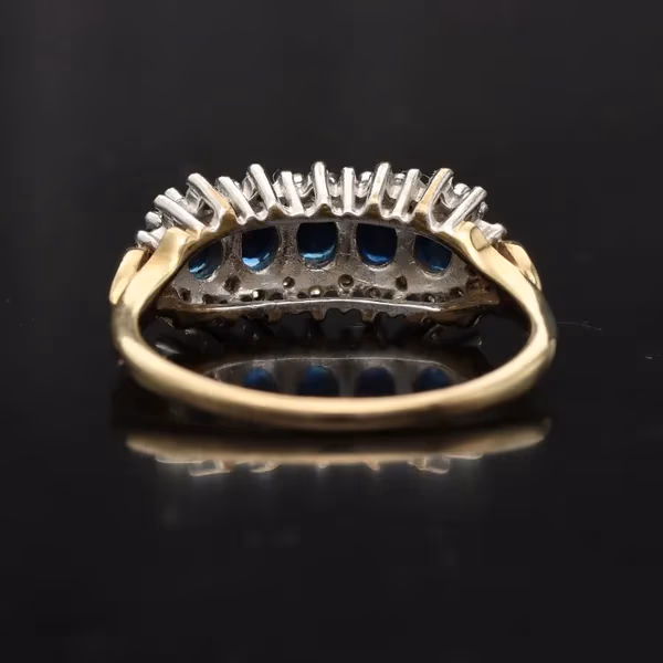 Gold Sapphire Diamond Ring