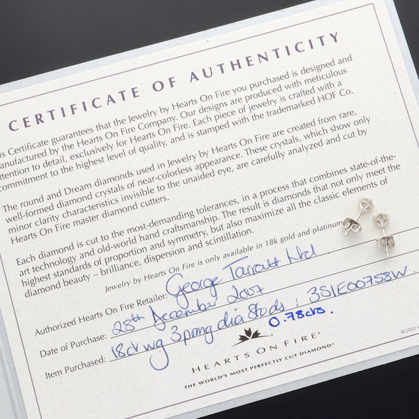 Hearts On Fire 18ct White Gold Diamond Stud Earrings