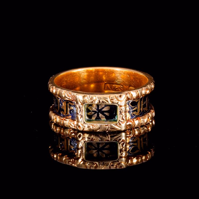 360° view of The Antique Victorian 1864 In Memory Of Mourning Ring