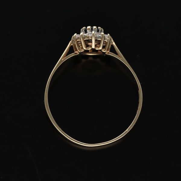 9ct Yellow Gold Sapphire and Diamond Cluster Ring