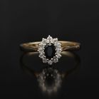 9ct Yellow Gold Sapphire and Diamond Cluster Ring