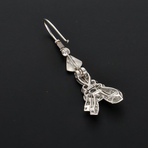 Art Deco Style Platinum Gold and Diamond Earrings image-4