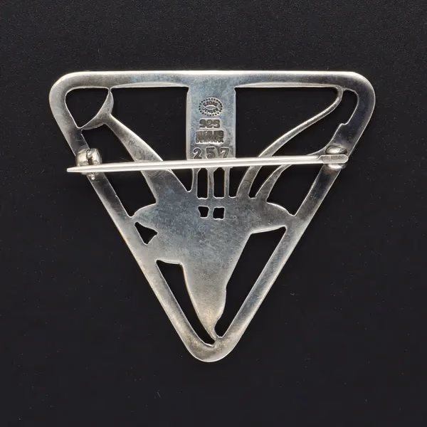 Danish Silver Dolphin Design Brooch