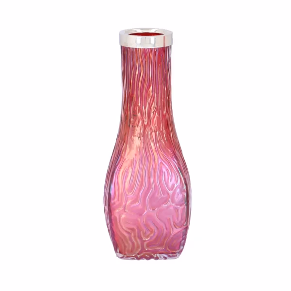 Art Deco Cranberry Silver Vases