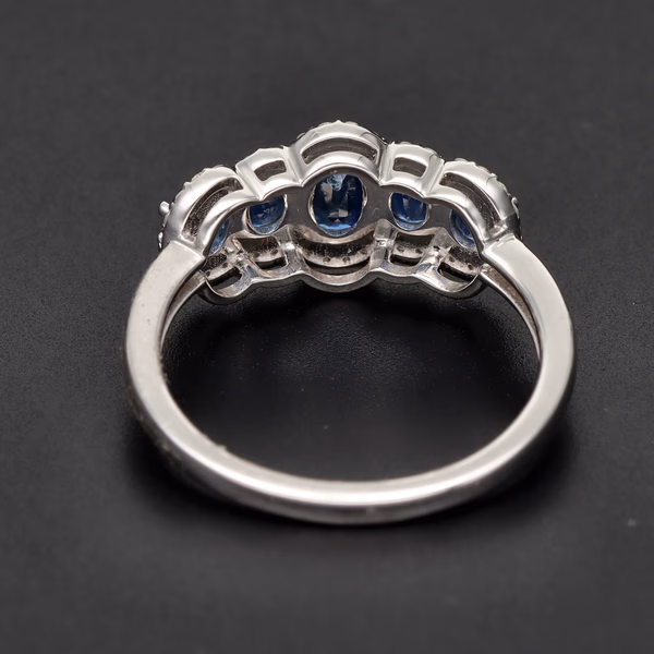 18ct White Gold Sapphire and Diamond Ring