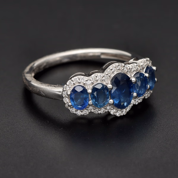 18ct White Gold Sapphire and Diamond Ring