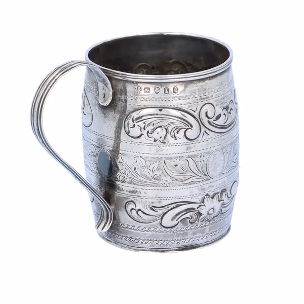 George III Silver Barrel Mug