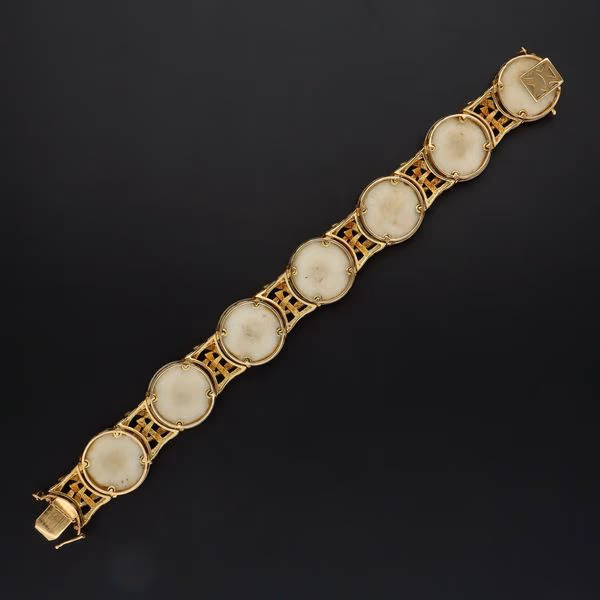 Rare 18ct Gold Porcelain Seven Gods of Wisdom Bracelet