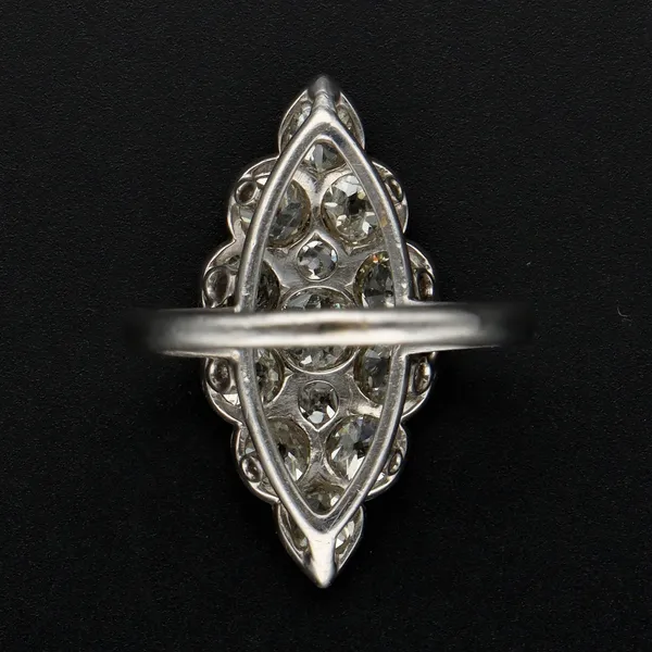2ct+ Old Cut Diamond Marquis Cluster Ring