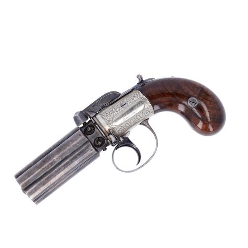 Good Cased 90 Bore Six Shot Percussion Pepperbox Revolver image-3