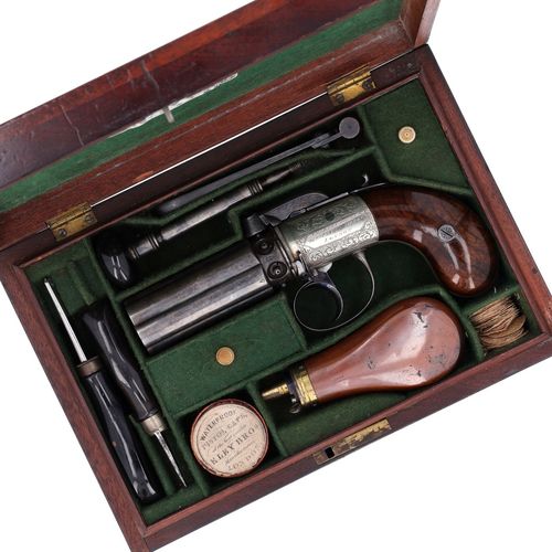 Good Cased 90 Bore Six Shot Percussion Pepperbox Revolver image-2