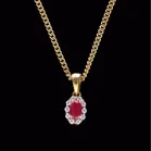 18ct Gold Ruby and Diamond Pendant Necklace