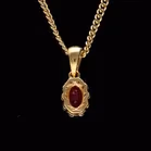 18ct Gold Ruby and Diamond Pendant Necklace