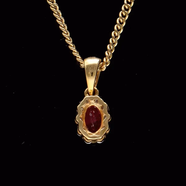 18ct Gold Ruby and Diamond Pendant Necklace