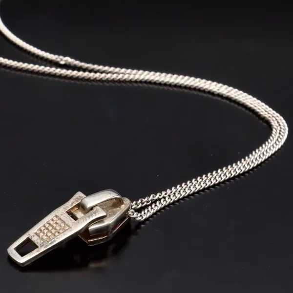 Silver Zip Pendant by Rebecca Joselyn