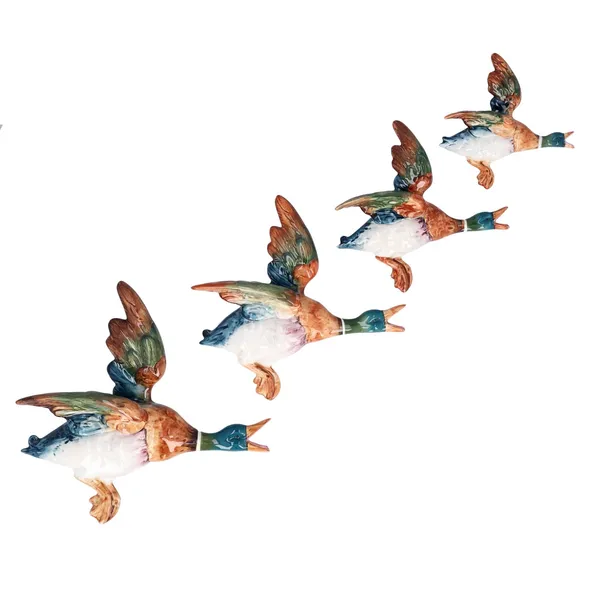 Set of Four Beswick Flying Mallard Wall Pockets