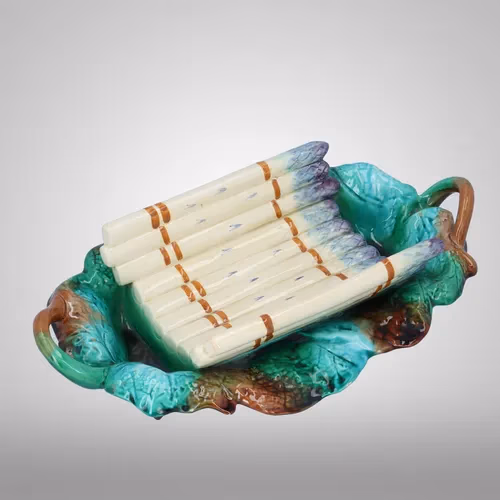 Vintage French Majolica Asparagus Dish Antique Ceramics Hemswell