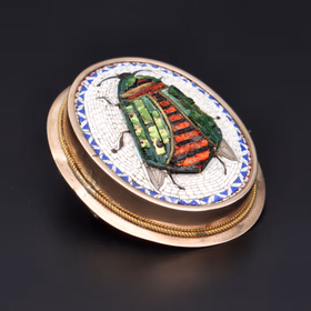 19th Century Micro Mosaic Bug Brooch