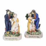 Pair Of Staffordshire Pottery Figurines
