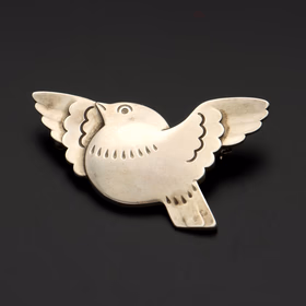 Georg Jensen Sterling Silver Robin Brooch