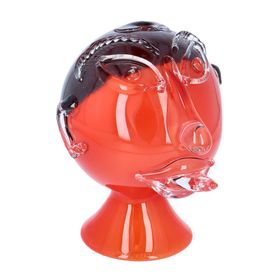 Large Rare Red Glass Head by Erik Hoglund and Jan Erik Ritzman