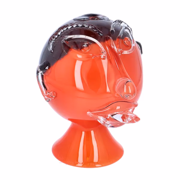 Large Rare Red Glass Head by Erik Hoglund and Jan Erik Ritzman