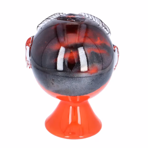 Large Rare Red Glass Head by Erik Hoglund and Jan Erik Ritzman