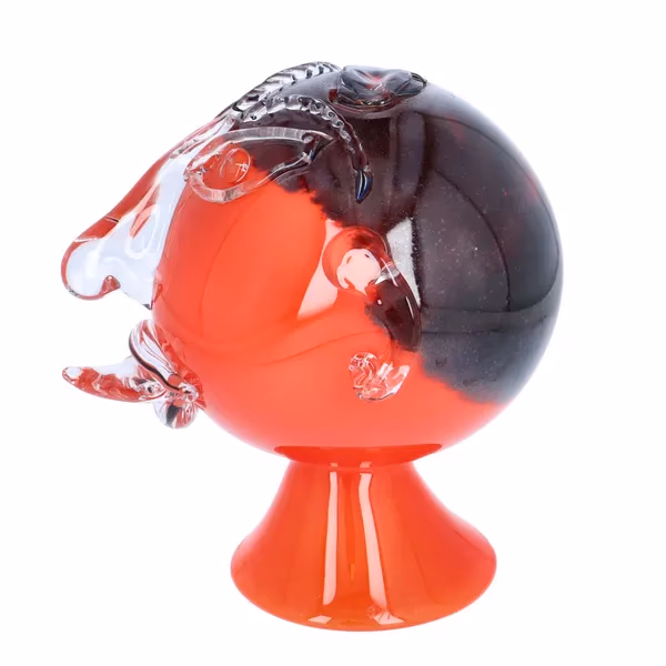 Large Rare Red Glass Head by Erik Hoglund and Jan Erik Ritzman