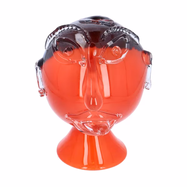 Large Rare Red Glass Head by Erik Hoglund and Jan Erik Ritzman