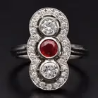 Platinum Ruby & Diamond Ring