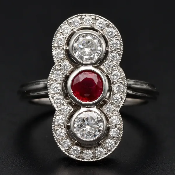 Platinum Ruby & Diamond Ring